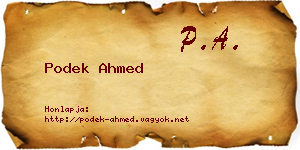 Podek Ahmed névjegykártya